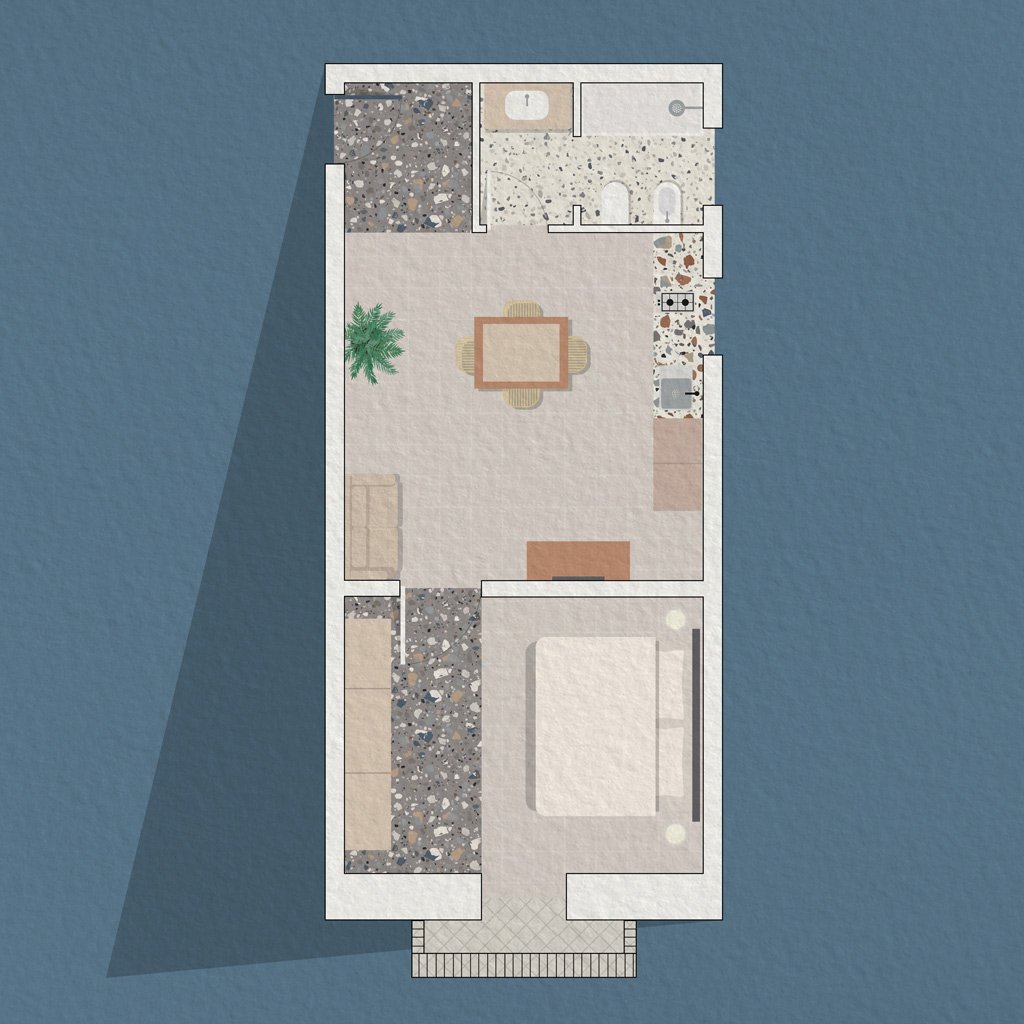 Monolocale con balcone12 Monolocale con balcone12