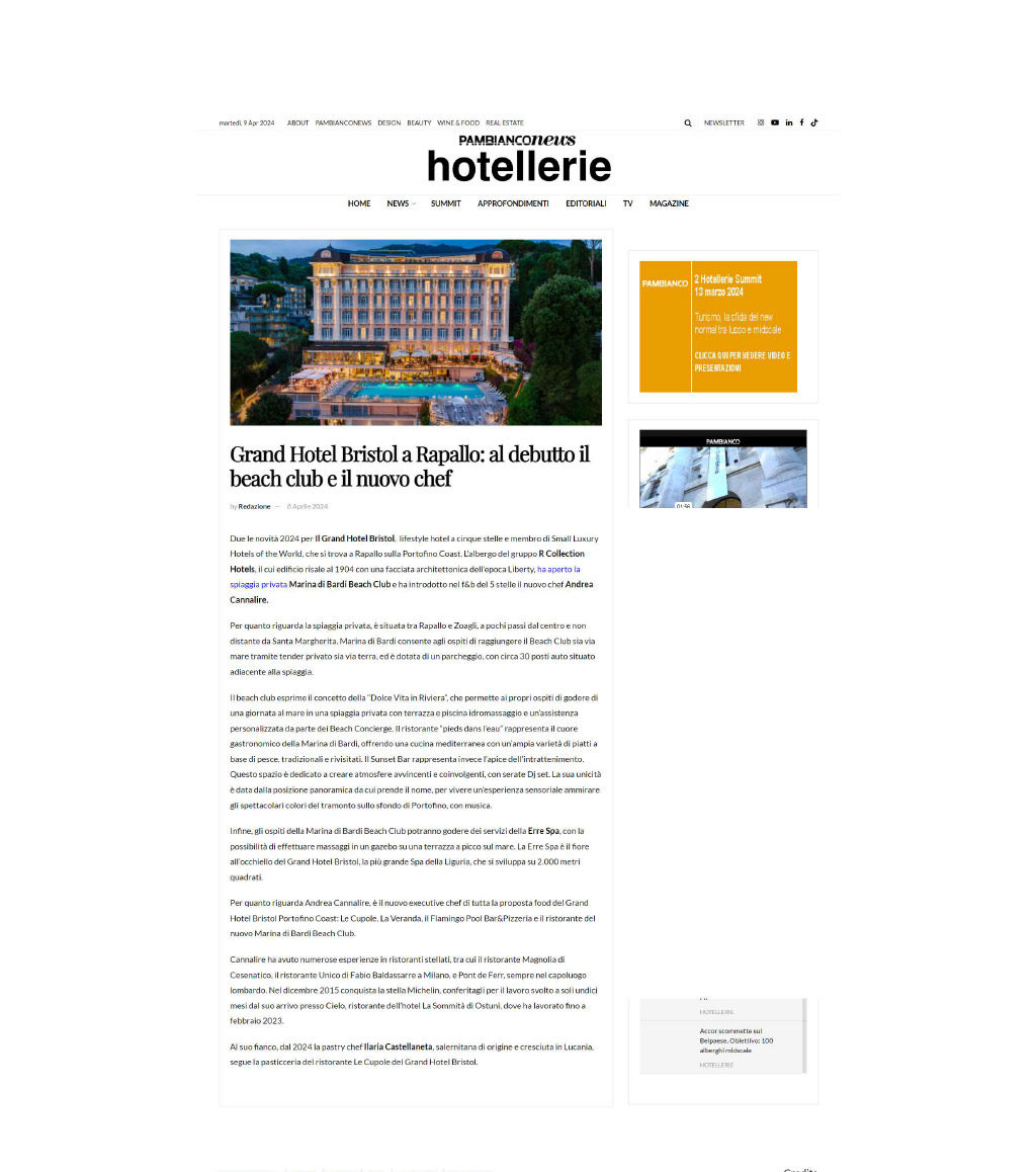 Hotellerie Pambianco News