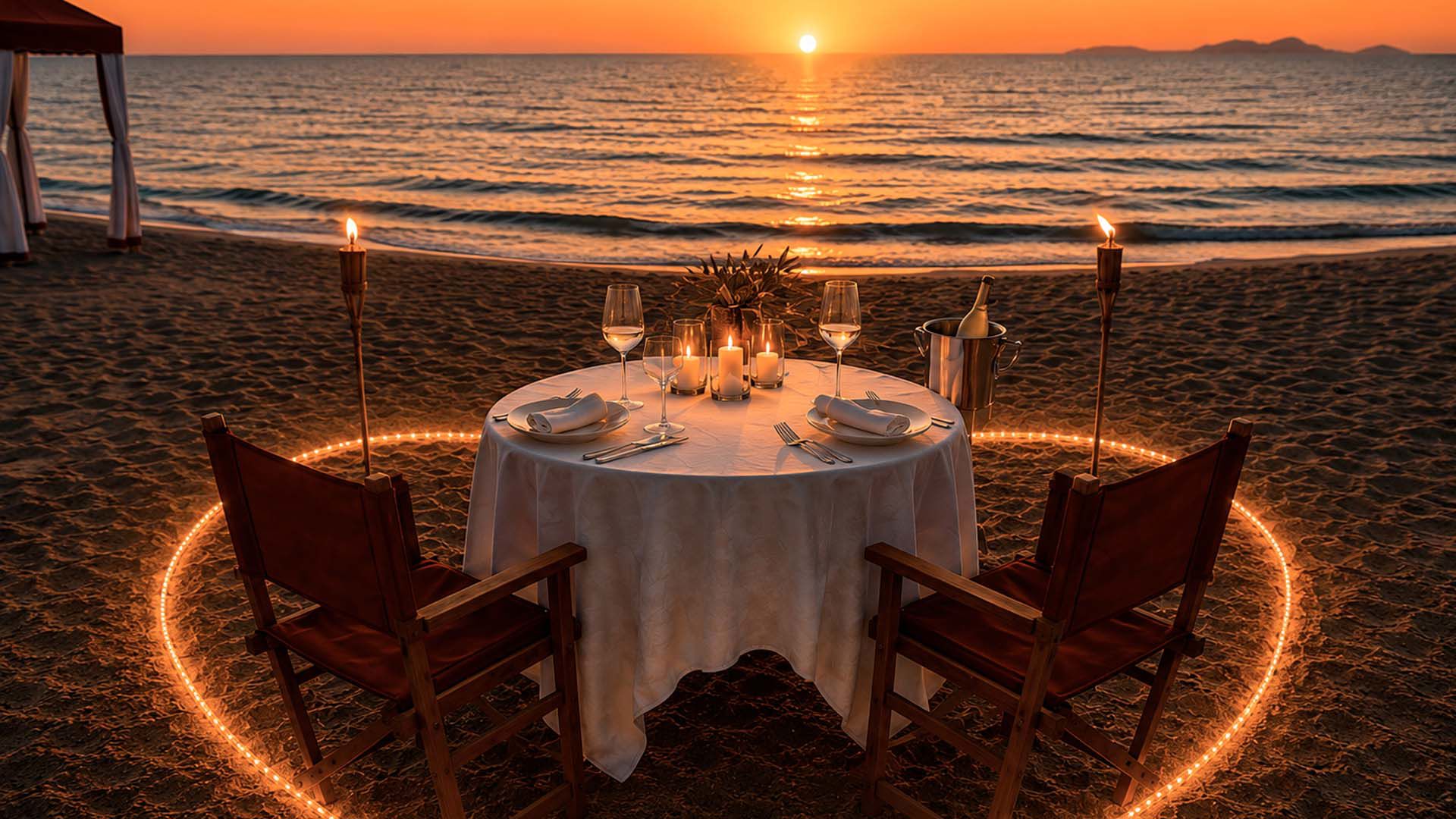 A TABLE FOR TWO - PRIVATE SUNSET DINNER ON THE SAND