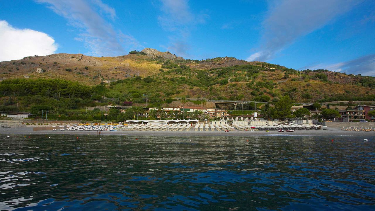 Caparena Beach, the private beach of Hotel Caparena in Taormina