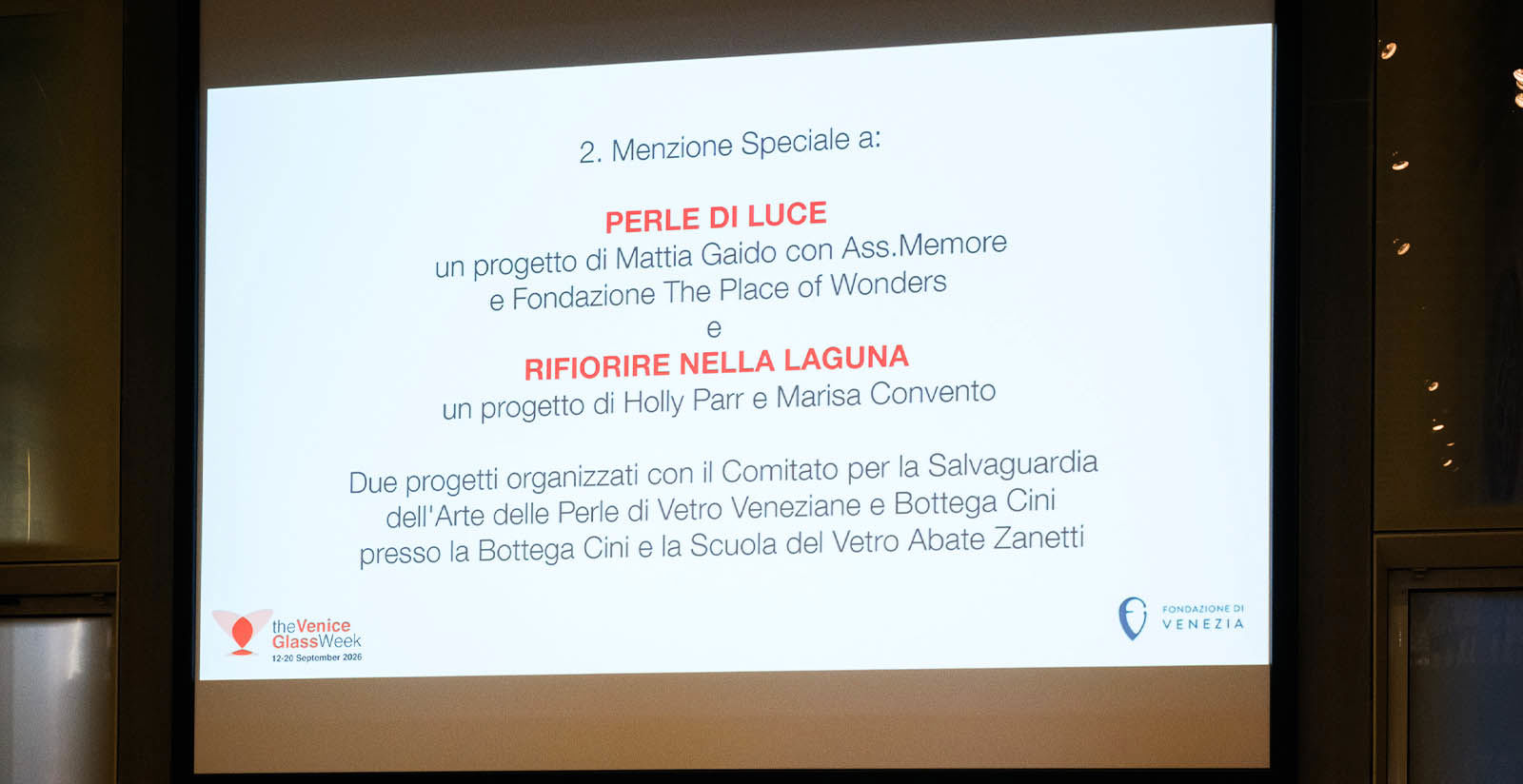 Menzione Speciale alla Venice Glass Week 2026 2