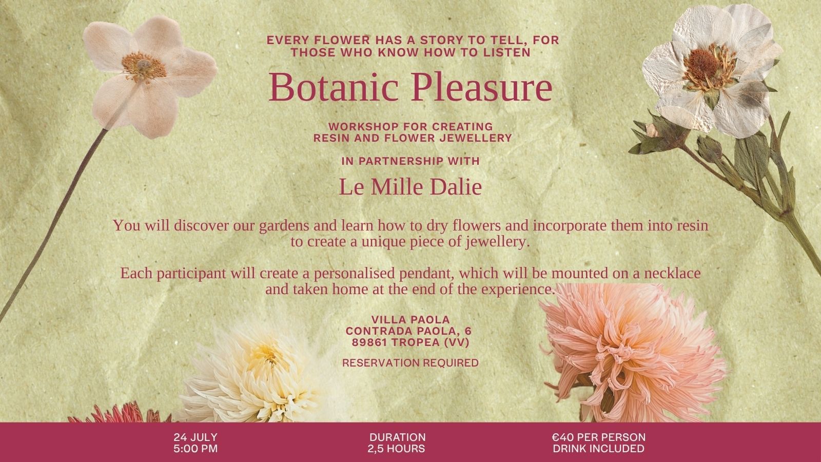 Villa Paola - Botanical Pleasure: a workshop between landscape and creativity 3
