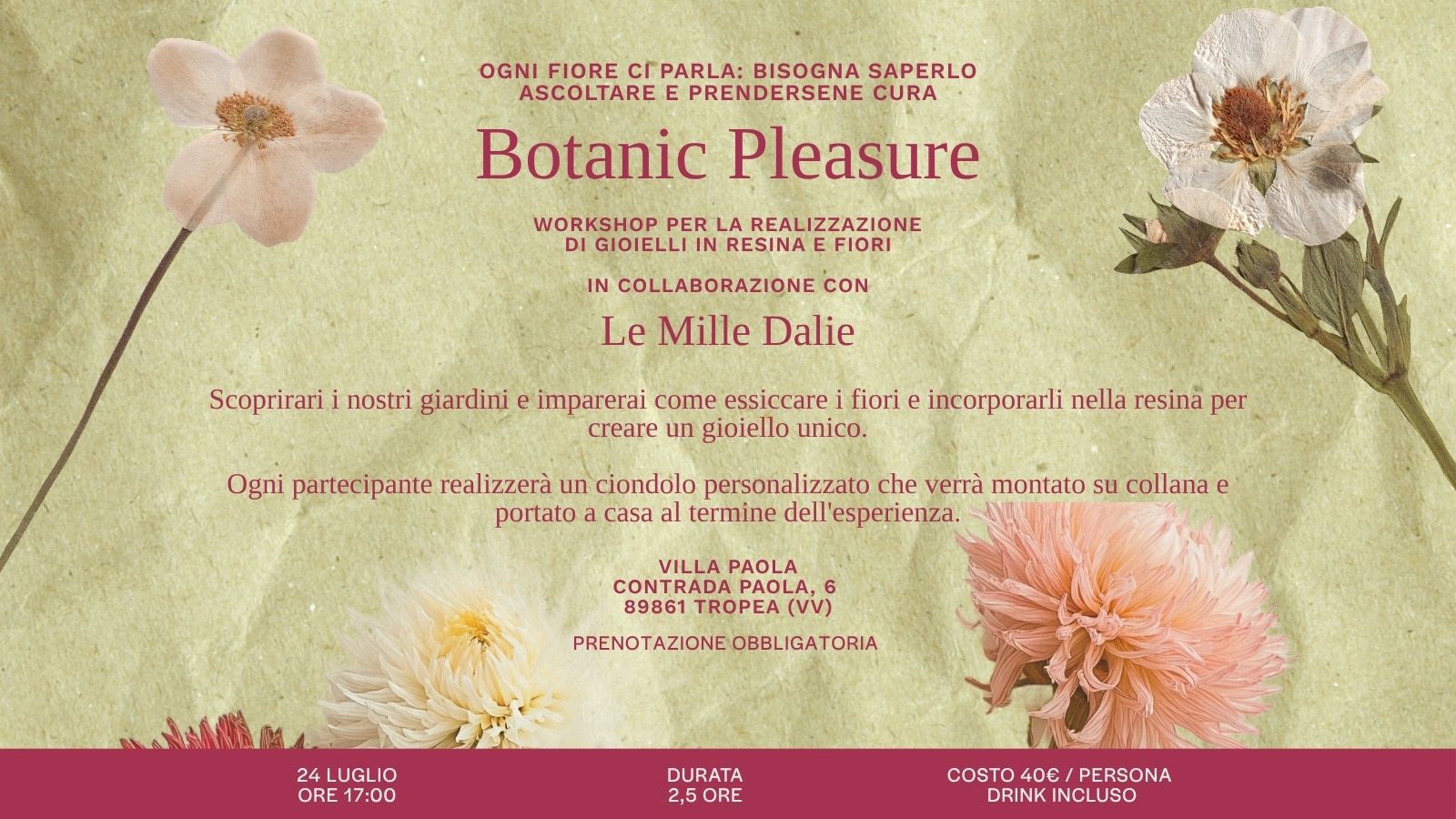 Villa Paola - Botanical Pleasure: workshop tra paesaggio e creatività 3